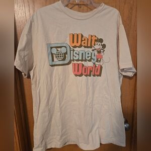 Disney Cream Short Sleeve Tee with Multicolor Print